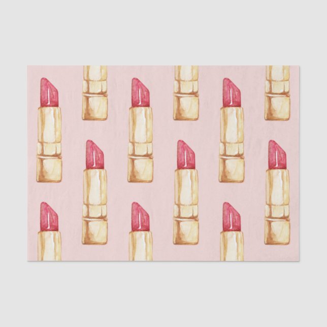 Modernes, pastellfarbenes rosa und rotes Lipstick- Seidenpapier (Vorderseite)