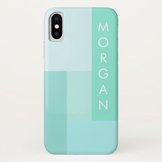 modernes pastellgeometrisches Monogramm Case-Mate iPhone Hülle (Rückseite)