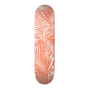 Modernes Pastellgoldtropische korallenrote Palme Skateboard
