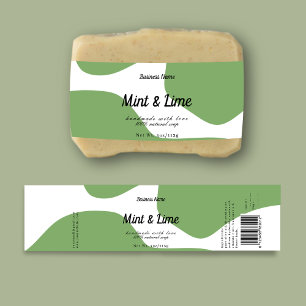 Modernes, pastellgrünes Seifendesign