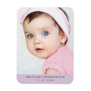 Modernes Pastelllila des Baby-Foto- Magnet