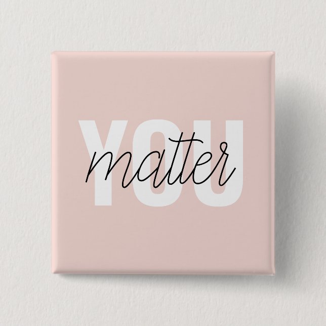 Modernes, pastellrosa Pink zählt zu den Inspiratio Button (Vorderseite)
