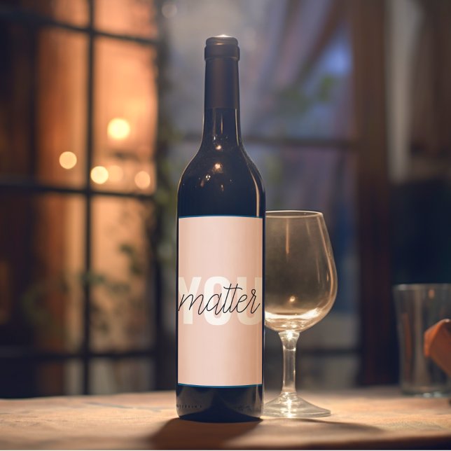 Modernes, pastellrosa Pink zählt zu den Inspiratio Weinetikett (Von Creator hochgeladen)