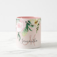 Modernes Pastellrosa und Blume mit Namen