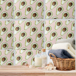 Modernes pastellrosa und grünes Avocado-Muster Fliese<br><div class="desc">Modernes pastellrosa und grünes Avocado-Muster</div>
