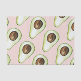Modernes pastellrosa und grünes Avocado-Muster Seidenpapier