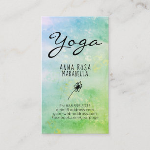 *~* modernes PastellTürkis-Grün-Gänseblümchen-Yoga Visitenkarte