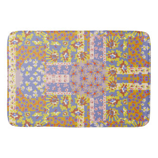 Modernes Patchwork Daisy Blume auf Periwinkle Badematte