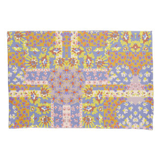 Modernes Patchwork Daisy Blume auf Periwinkle Kissenbezug