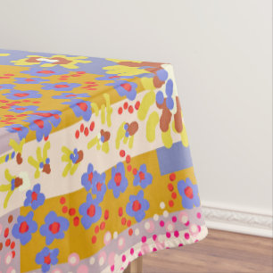 Modernes Patchwork Daisy Blume auf Periwinkle Tischdecke