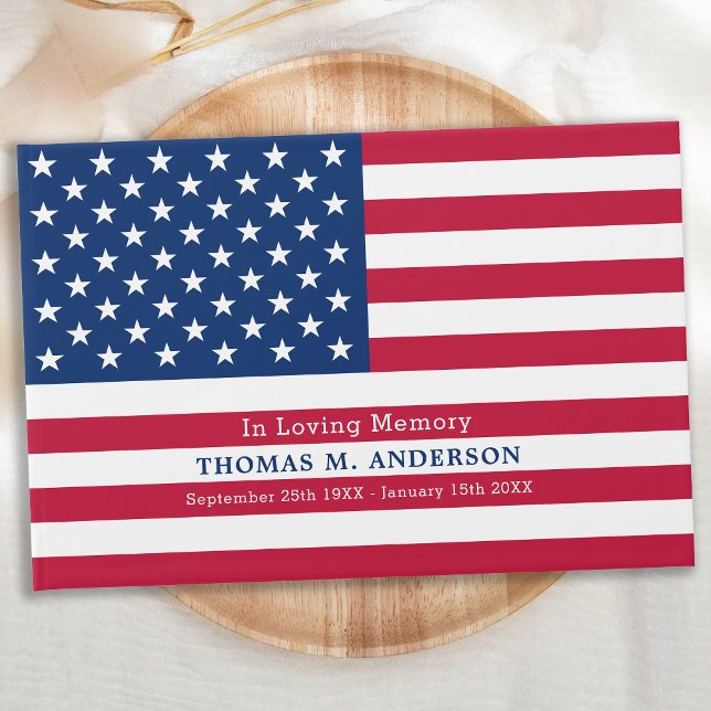 Modernes Patriotisches Amerikanisches Flag Gedenkf Gästebuch (Von Creator hochgeladen)