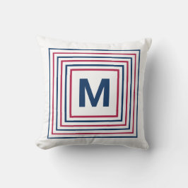 Modernes Patriotisches Rotes Weiß und Blau Mit Mon Kissen