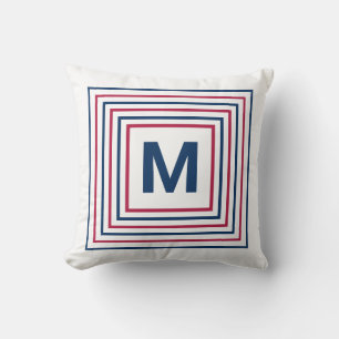 Modernes Patriotisches Rotes Weiß und Blau Mit Mon Kissen