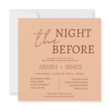 Modernes Peach Beige Probe Dinner Hochzeitsplatz