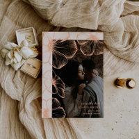 Modernes peach floral Foto Elegante Hochzeit