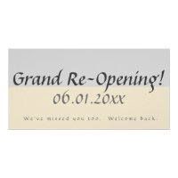 Modernes Peach Gray Grand Wiedereröffnung Business