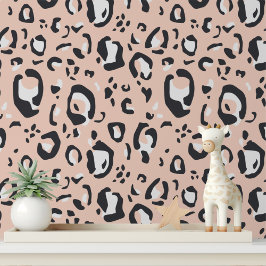 Modernes Peach Leopard Print Girl Muster Tapete