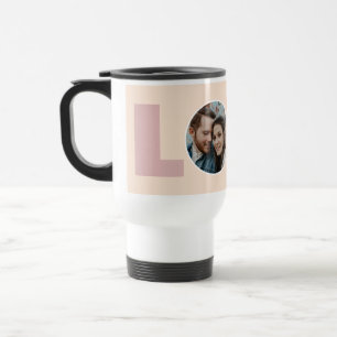 Modernes Peach Valentines Liebe Foto Reisebecher