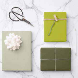 Modernes Perldunkel Apfelgrün, Solid Color Chic Geschenkpapier Set