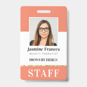 MODERNES PERSONAL FOTO ID arbeitet fett orange Ausweis