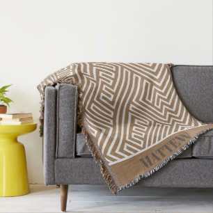 Modernes Personalisiert-braunes Labyrinth-Muster Decke