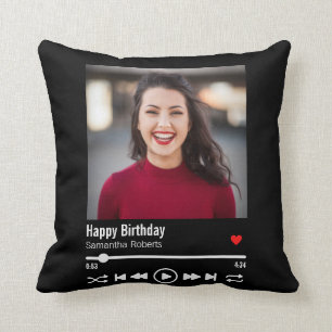 Modernes Personalisiert Happy Birthday Foto Kissen