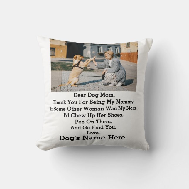 Modernes Personalisiert Hunde Mama Mothers Day Fot Kissen (Vorderseite)