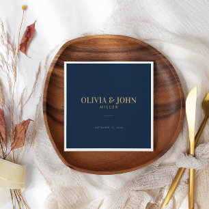 Modernes Personalisiert mit Name Hochzeitsempfang Serviette