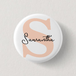 Modernes Personalisiert rosa Monogramm, elegant Button
