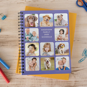 Modernes Personalisiertes 11-Foto Collage Periwink Planer