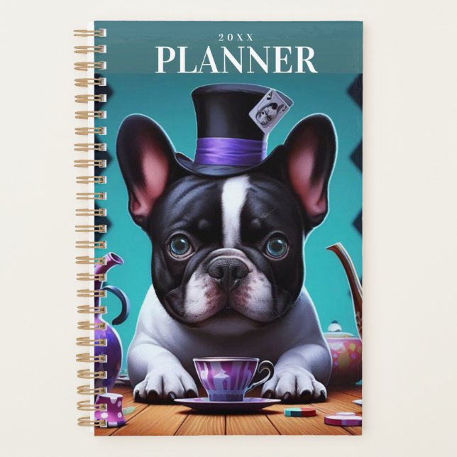 Modernes Personalisiertes 2 Foto Journal Pet Planer (Vorderseite)