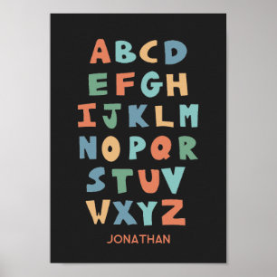 Modernes Personalisiertes ABC Alphabet-Klassenzimm Poster