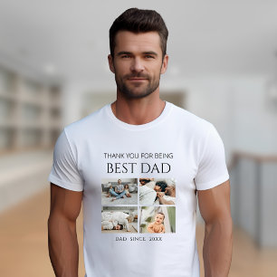Modernes Personalisiertes Best-Dad-Photo-Collage-T T-Shirt