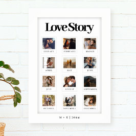 Modernes Personalisiertes Couple Liebe Story Foto Poster