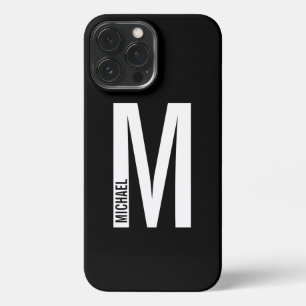 Modernes Personalisiertes, feines Monogramm und Na iPhone 13 Pro Max Hülle