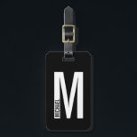 Modernes Personalisiertes Fettgewebe, Monogramm un Gepäckanhänger<br><div class="desc">Modernes Monogramm Design mit personalisiertem Monogramm-Buchstaben "M" und dem Namen im modernen fett-serf-Schriftart-Stil.

Perfektes Geschenk für ihn,  Vatertagsgeschenk,  Trauzeuge Geschenk und vieles mehr.</div>