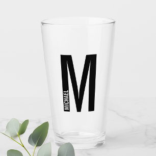 Modernes Personalisiertes Fettgewebe, Monogramm un Glas