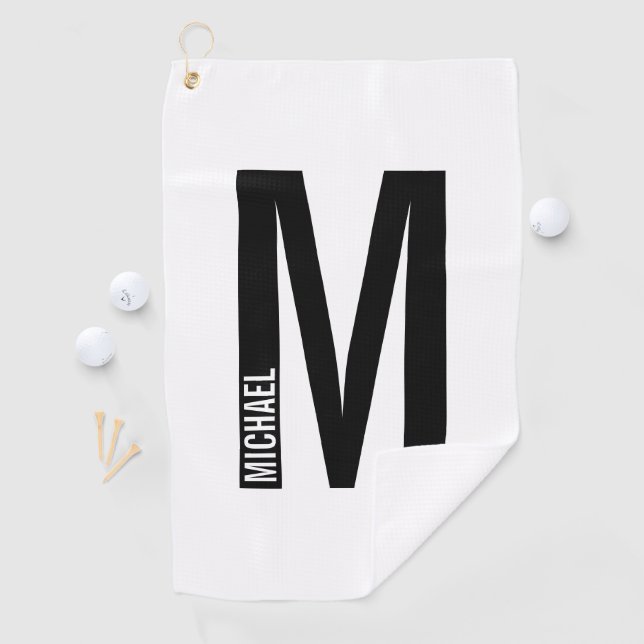 Modernes Personalisiertes Fettgewebe, Monogramm un Golfhandtuch (Insitu)