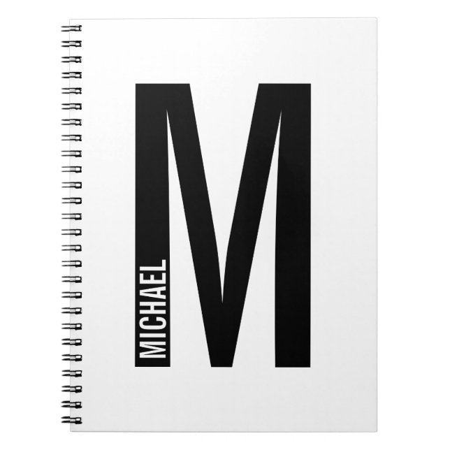 Modernes Personalisiertes Fettgewebe, Monogramm un Notizblock (Vorderseite)