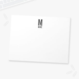 Modernes Personalisiertes Fettgewebe, Monogramm un Notizblock