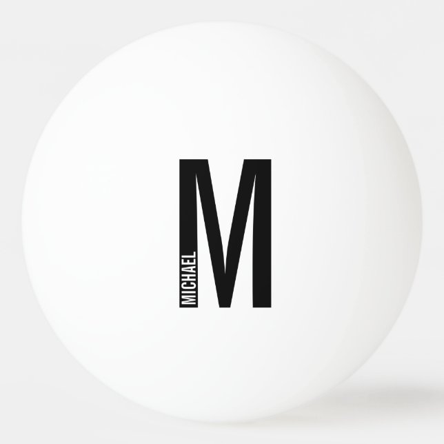 Modernes Personalisiertes Fettgewebe, Monogramm un Tischtennisball (Vorderseite)