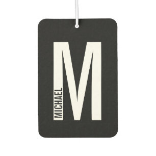 Modernes Personalisiertes Fettmonogramm und Name Autolufterfrischer