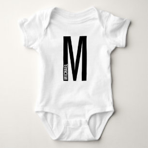 Modernes Personalisiertes Fettmonogramm und Name Baby Strampler