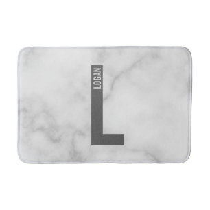 Modernes Personalisiertes Fettmonogramm und Name Badematte