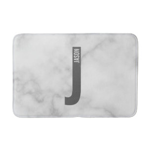 Modernes Personalisiertes Fettmonogramm und Name Badematte