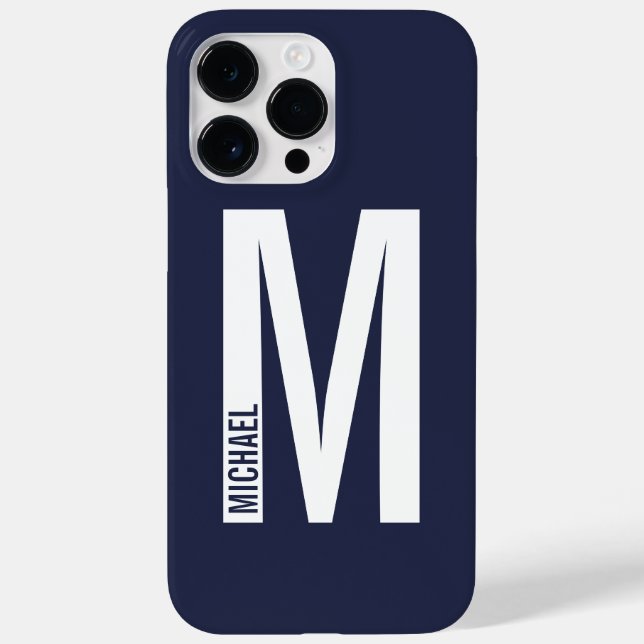 Modernes Personalisiertes Fettmonogramm und Name Case-Mate iPhone 14 Pro Max Hülle (Rückseite)