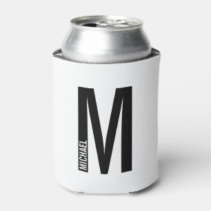 Modernes Personalisiertes Fettmonogramm und Name Dosenkühler