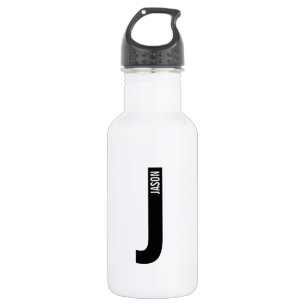 Modernes Personalisiertes Fettmonogramm und Name Edelstahlflasche