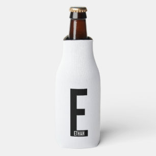 Modernes Personalisiertes Fettmonogramm und Name Flaschenkühler