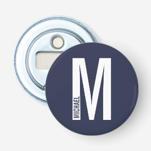 Modernes Personalisiertes Fettmonogramm und Name Flaschenöffner